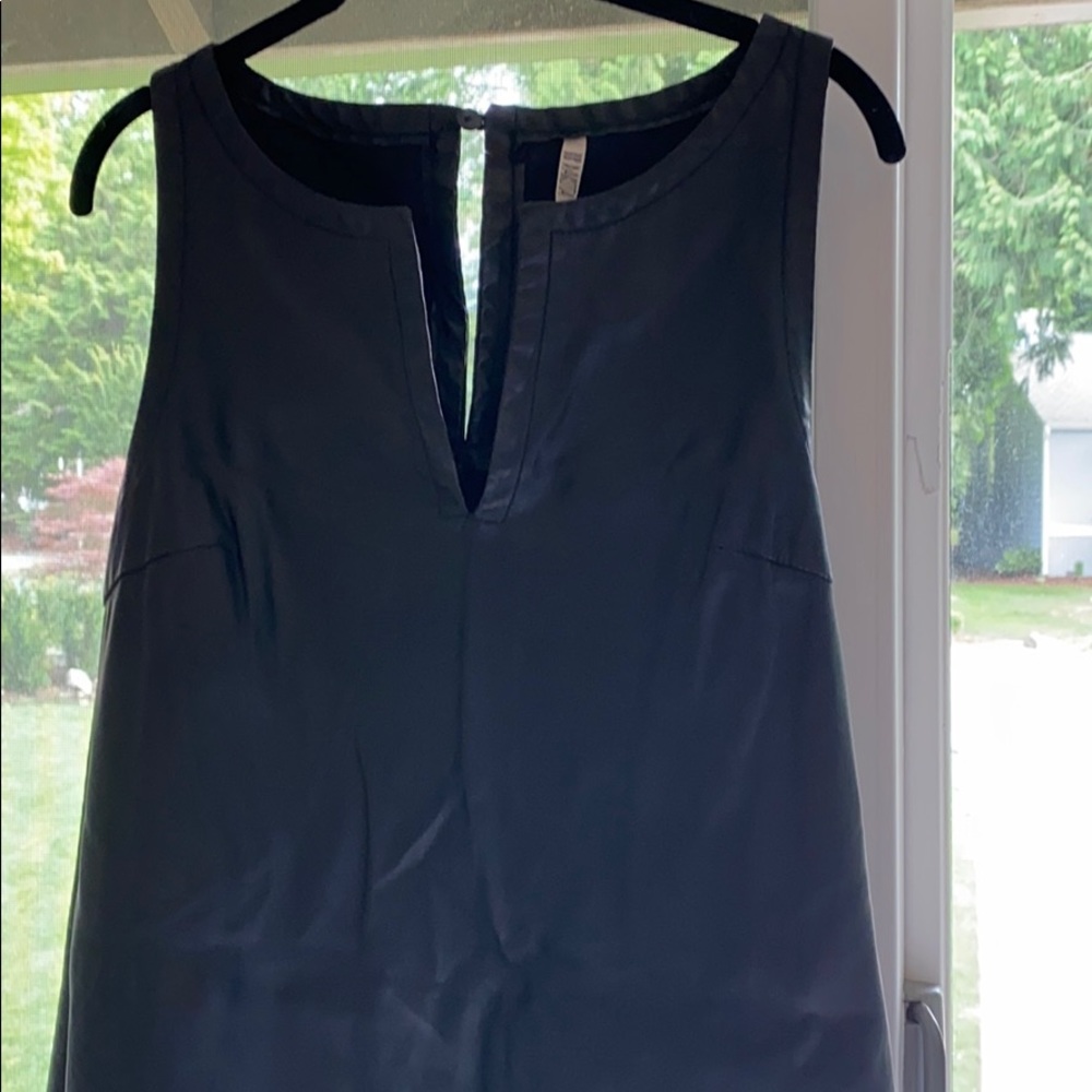 Faux leather shift dress